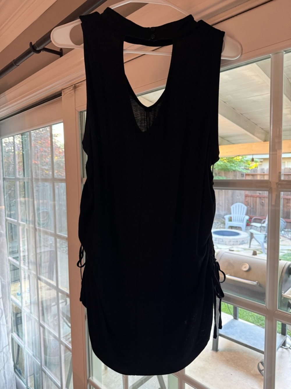 Women's Black Sleeveless Tank Top with Side Ties